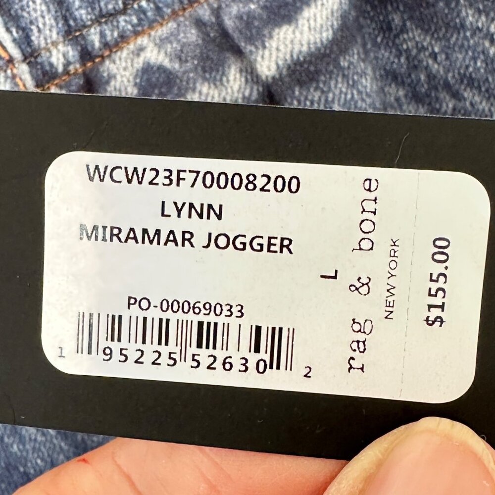 NWT $155 Rag & Bone Miramar Trompe L'Oeil Cotton Jogger Sweatpants Size Large - Picture 10 of 13